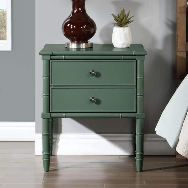 Unbranded Ellison Vintage Green 2-drawer 23 in. W Nightstand