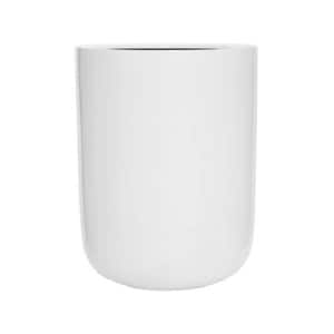18.11 in. W and 23.62 in. H Extra Large Round Glossy White Fiberstone Indoor Outdoor Dice Planter