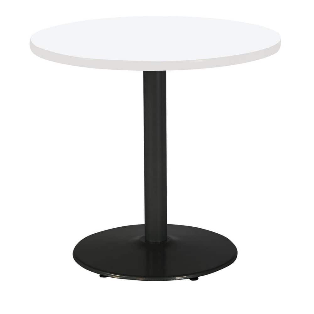 Mode 30 in. Round White Wood Laminate Dining Table with Black Round Steel Frame (Seats 2) -  KFI, T30RD-B1917-BK-D354-31