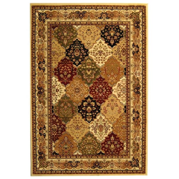 Lyndhurst Multi/Ivory 6 ft. x 9 ft. Border Area Rug