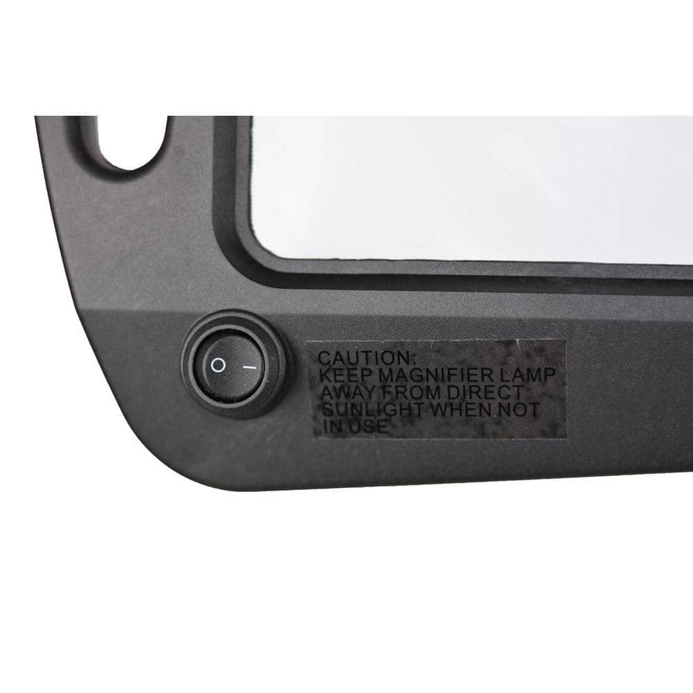 Adjustable Black LED Magnifier Floor Lamp with Swing Arm