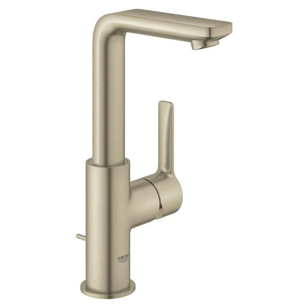 GROHE Lineare Single Hole Single-Handle Large Bathroom Faucet with Drain Assembly in Brushed Nickel