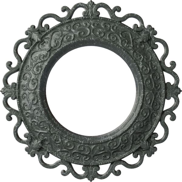 Ekena Millwork 1-1/8" x 13-1/4" x 13-1/4" Polyurethane Orrington Ceiling Medallion, Athenian Green Crackle