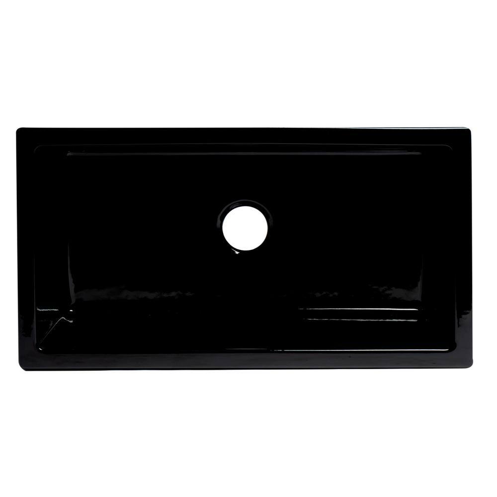 33'' Black Gloss Fireclay Farmhouse Kitchen Sink