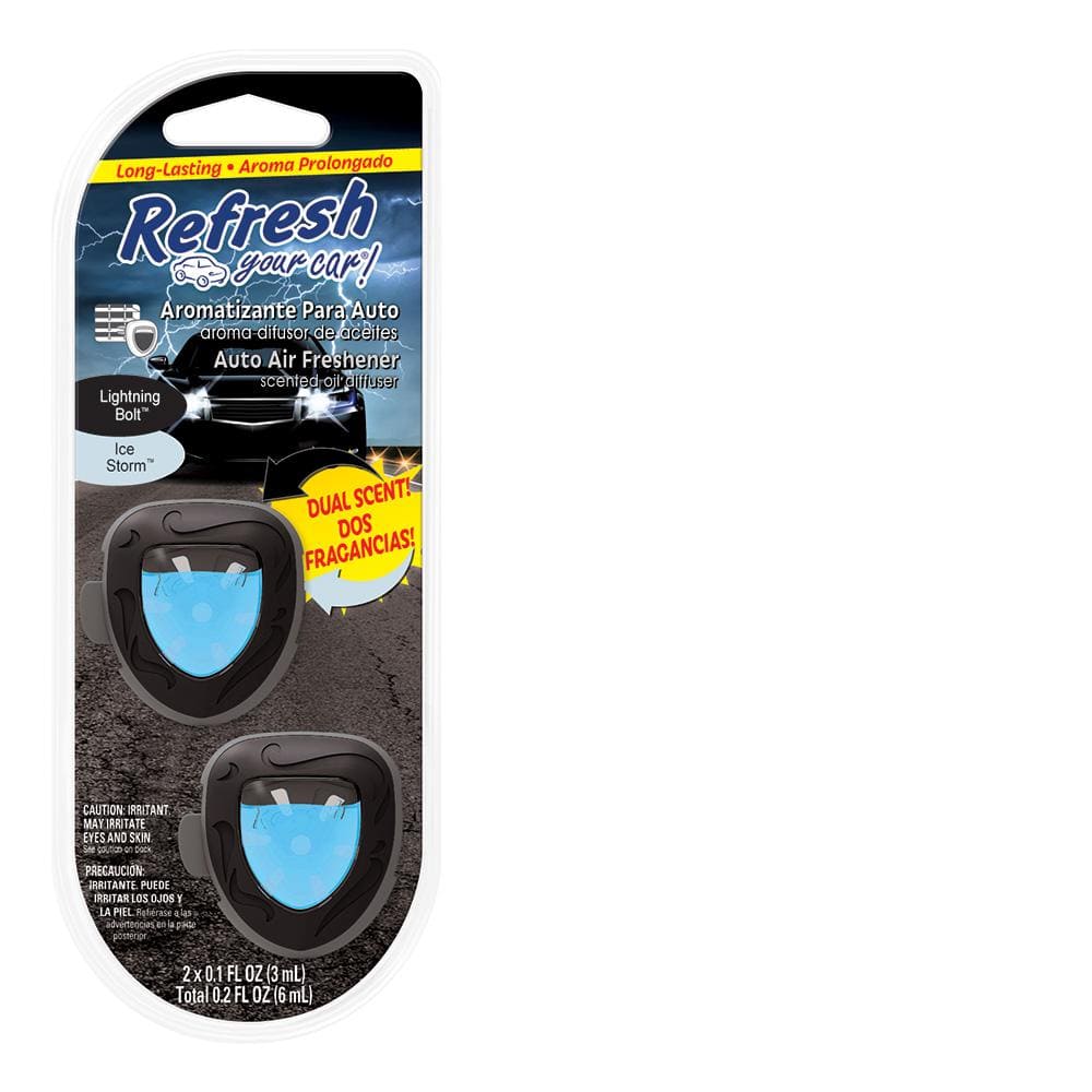 Refresh Your Car Diffuser Air Freshener (Lightning Bolt/Ice Storm Scent,  2-Pack) E3008778 - The Home Depot
