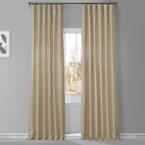 Walnut Beige French Linen Room Darkening Curtain - 50 in. W x 96 in. L (1 Panel)
