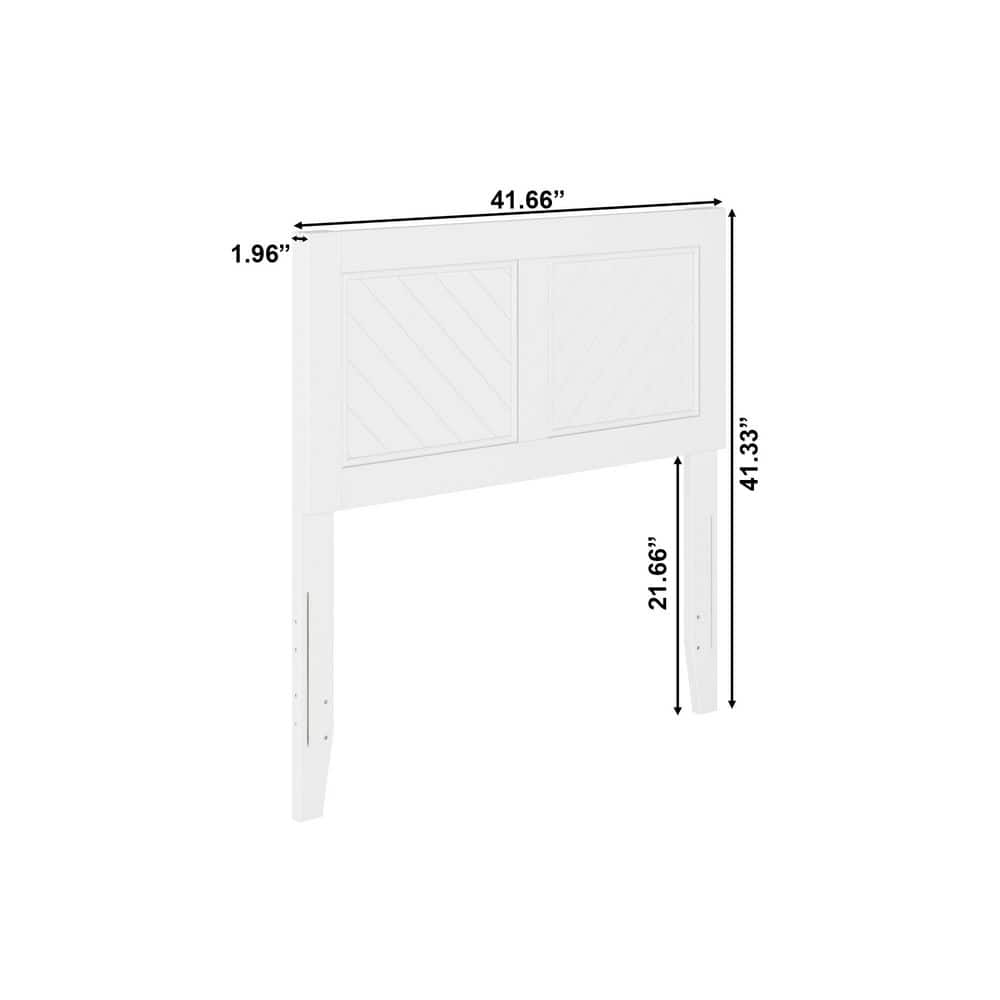 Twin White Solid Wood Chevron Headboard with USB Charger