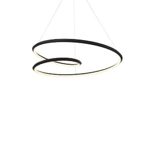 Ampersand 32 in. 1 Light 67-Watt Black Integrated LED Pendant Light