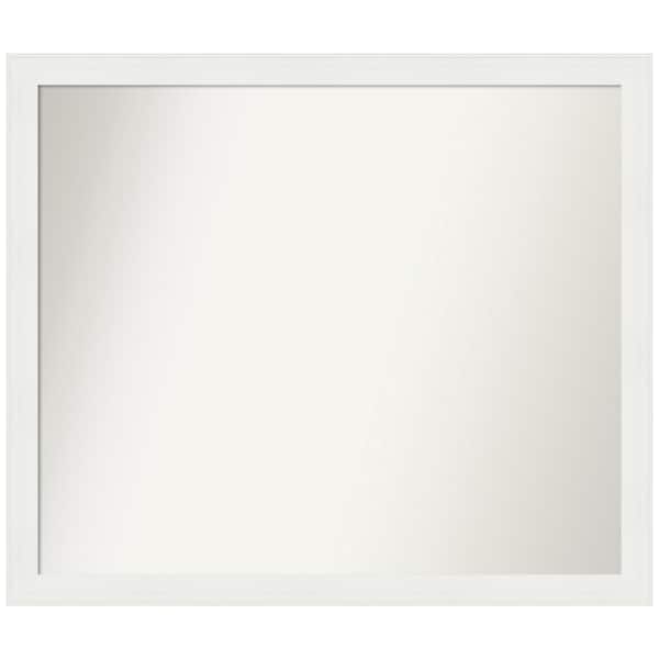 Amanti Art Vanity White Narrow 41.5 in. x 35.5 in. Custom Non-Beveled Recycled Polystyrene Framed Bathroom Vanity Wall Mirror