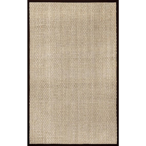 nuLOOM Hesse Checker Weave Seagrass Black 10 ft. x 14 ft. Indoor/Outdoor Patio Area Rug