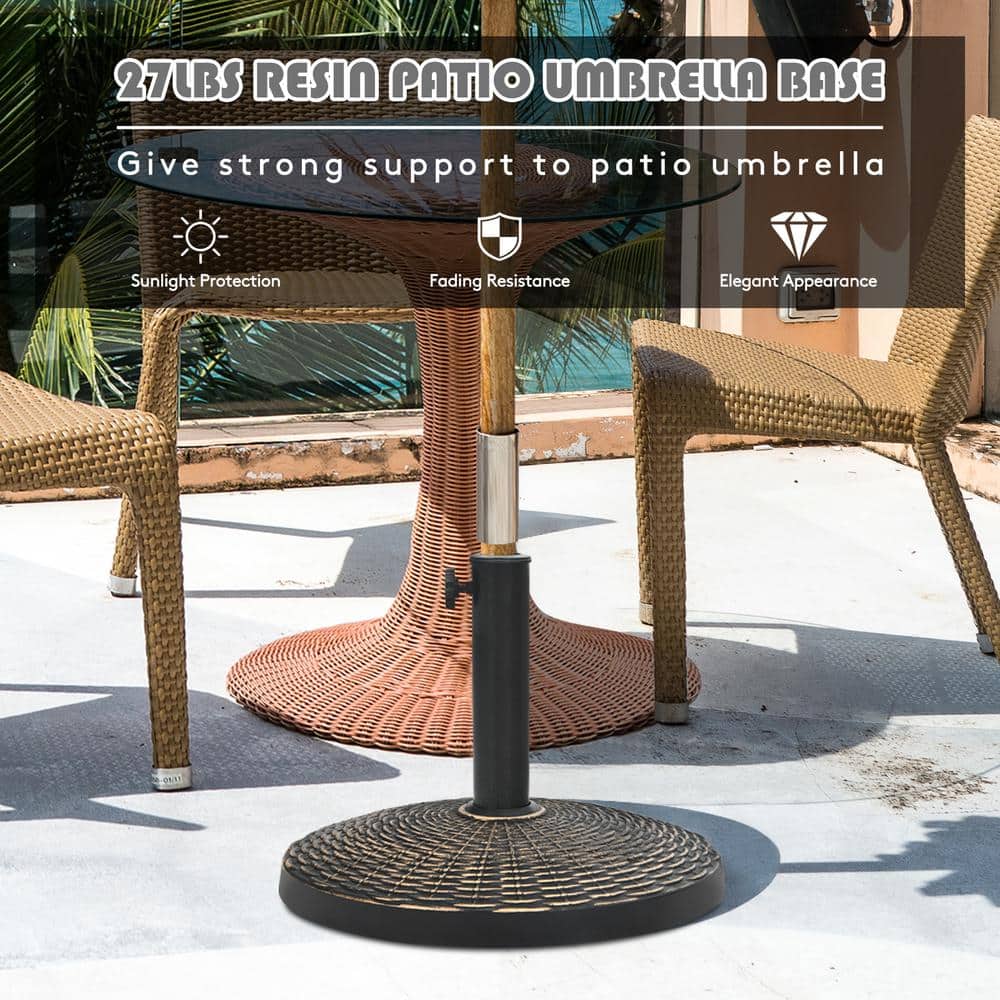 Bronze Heavy-Duty Resin Patio Umbrella Base Stand