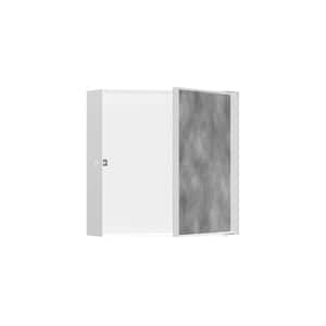 XtraStoris Rock 15 in. W x 15 in. H x 4 in. D Stainless Steel Shower Niche with Tileable Door in Matte White