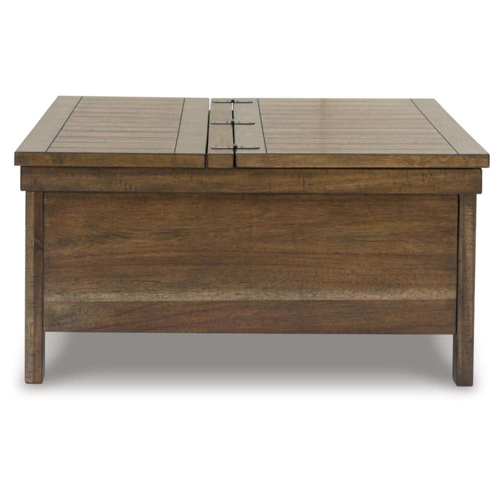 Dark Acacia Lift-Top Cocktail Table with Storage