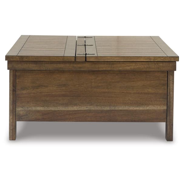 Moriville 36 In. Brown Square Wood Coffee Table with Lift Top