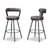 Baxton Studio Arcene 32 in. Gray and Black Bar Stool Set of 2 149