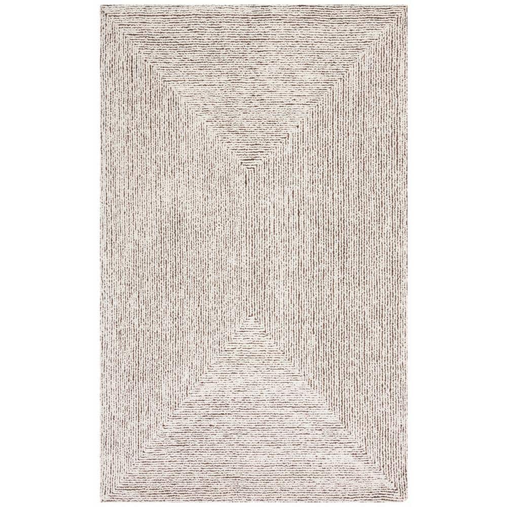 Handmade Black Abstract Tufted Wool 4' x 6' Rug
