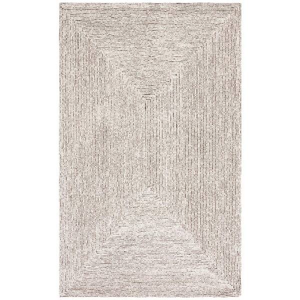 SAFAVIEH Abstract Ivory/Black 4 ft. x 6 ft. Concentric Geometric Area Rug
