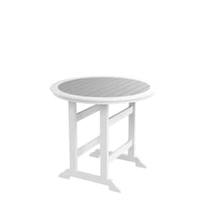 48 in. W Gray and White HDPE Plastic Outdoor Dining Table