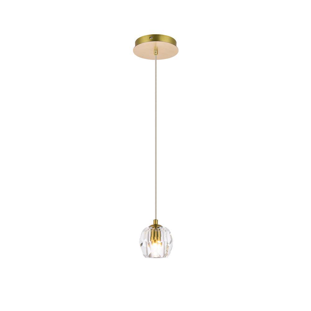 Eren Gold Finish 5.5" Crystal Globe Pendant Light