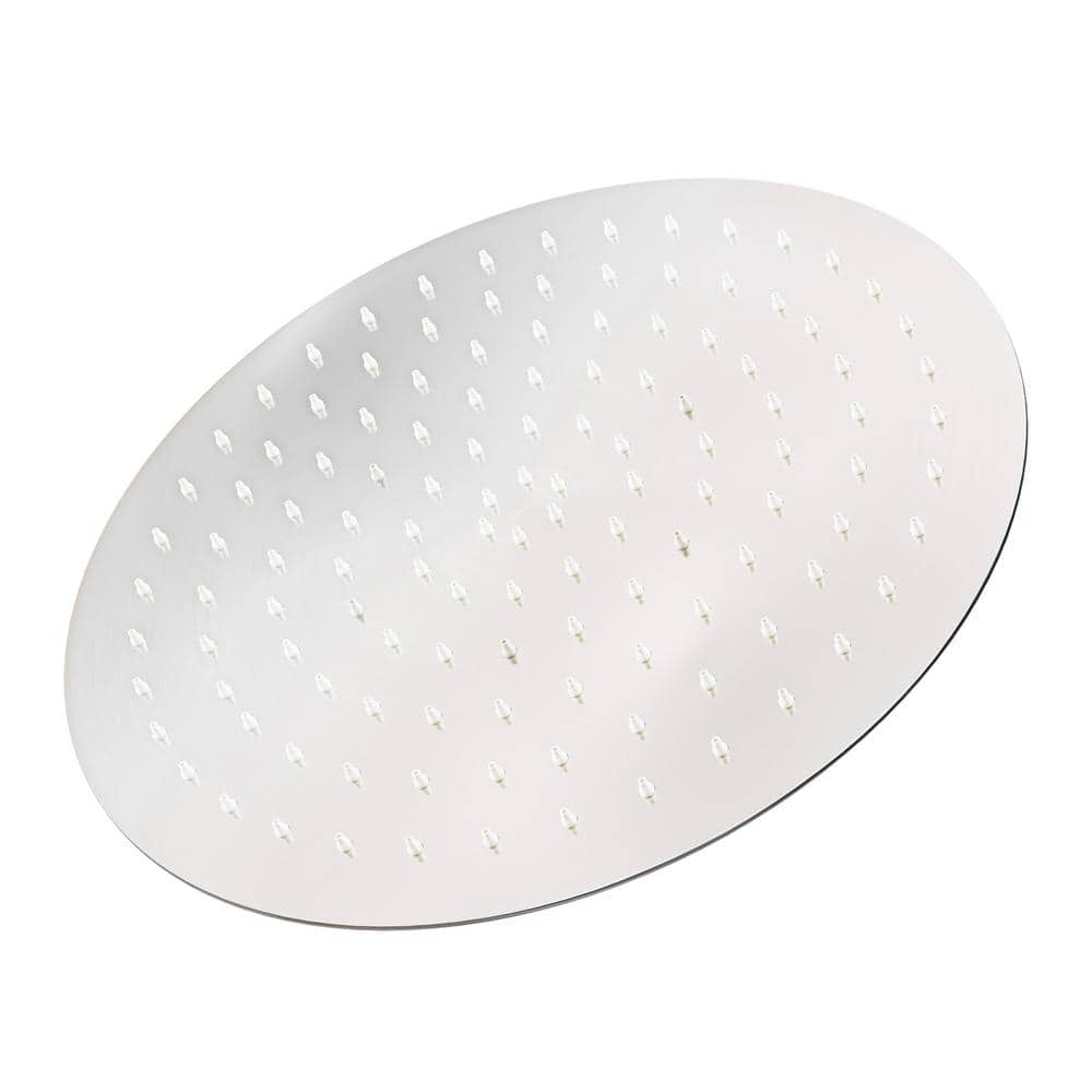 Novatto 1-Spray Patterns with 2.5 GPM 10 in. Round Wall Mount Rain Fixed Shower Head in Brushed Nickel