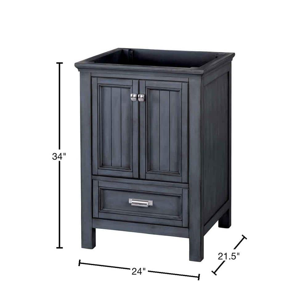 Harbor Blue 24" Wood Vanity Cabinet with Chrome Hardware