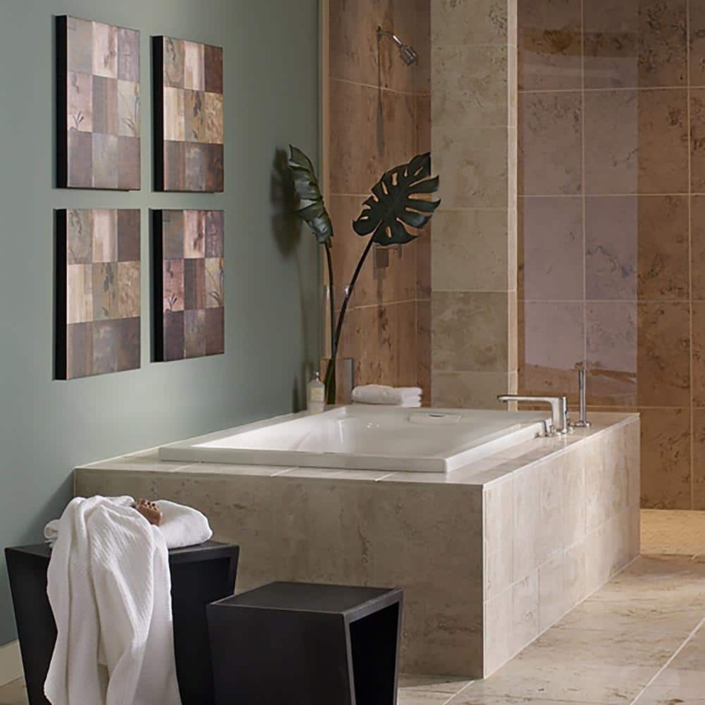 Evolution 60'' x 36'' White Acrylic Drop-In Soaking Bathtub