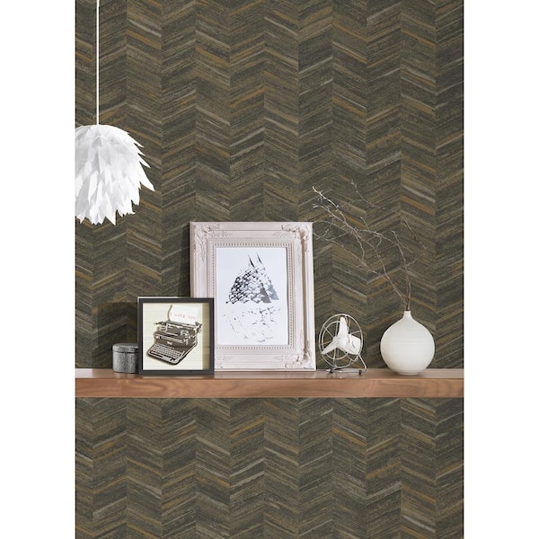 Tatlin Brown Chevron Paper Non-Pasted Matte Wallpaper