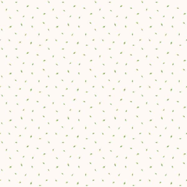 Unbranded Miniatures 2 Green Polka Dot Leaf Design Matte Finish Non-Pasted Vinyl on Non-Woven Wallpaper Sample