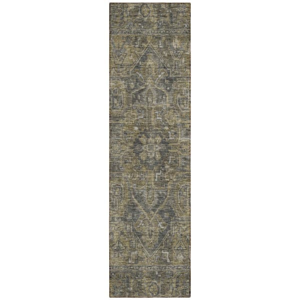 Chantille ACN571 Chocolate 2 ft. 3 in. x 7 ft. 6 in. Machine Washable Indoor/Outdoor Geometric Runner Rug
