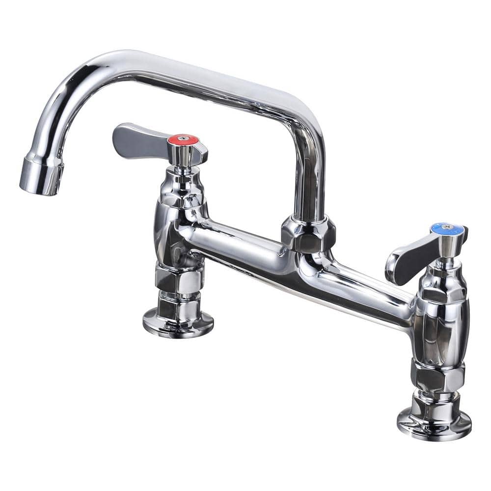 8 in. Double Handle Deck Mount Standard Kitchen Faucet in Chrome price history on PriceWatchPro