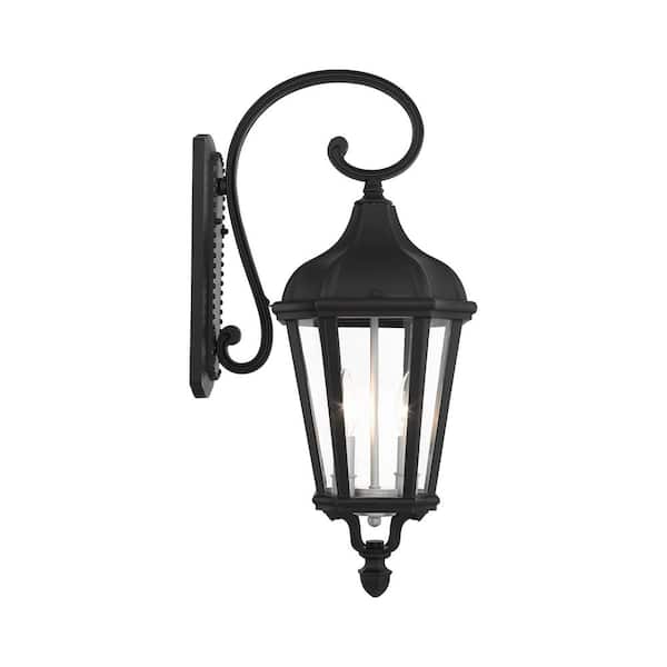 Livex Lighting Morgan 2 Light Textured Black Outdoor Wall Sconce