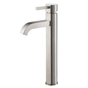 Ramus Single Hole Single-Handle Vessel Bathroom Faucet in Satin Nickel