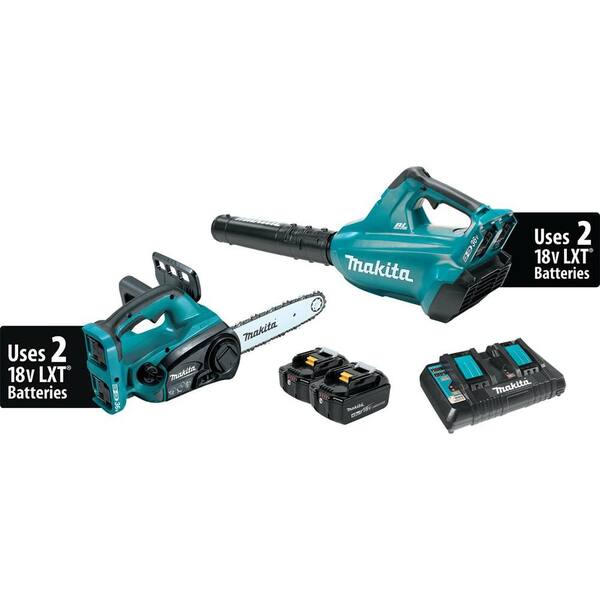 Makita 18-Volt X2 (36-Volt) LXT Lithium-Ion Cordless 2-Piece Combo Kit (Blower and Chain Saw) 4.0Ah