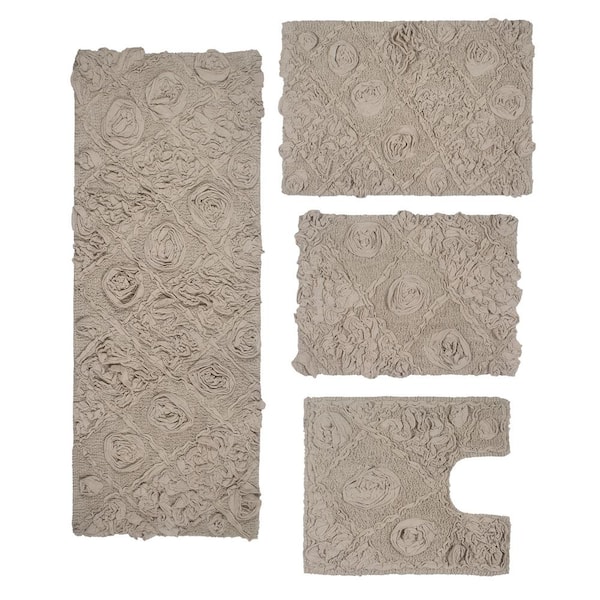 HOME WEAVERS INC Modesto Collection Beige Cotton 5 Piece Bath Rug