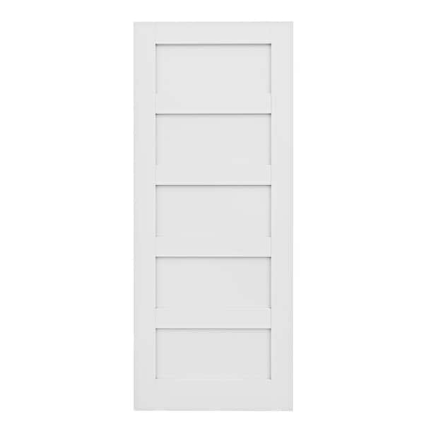 Ark Design 36 In W X 80 In 5 Lite Paneled Blank Solid Core Composite Manufacture Wood White