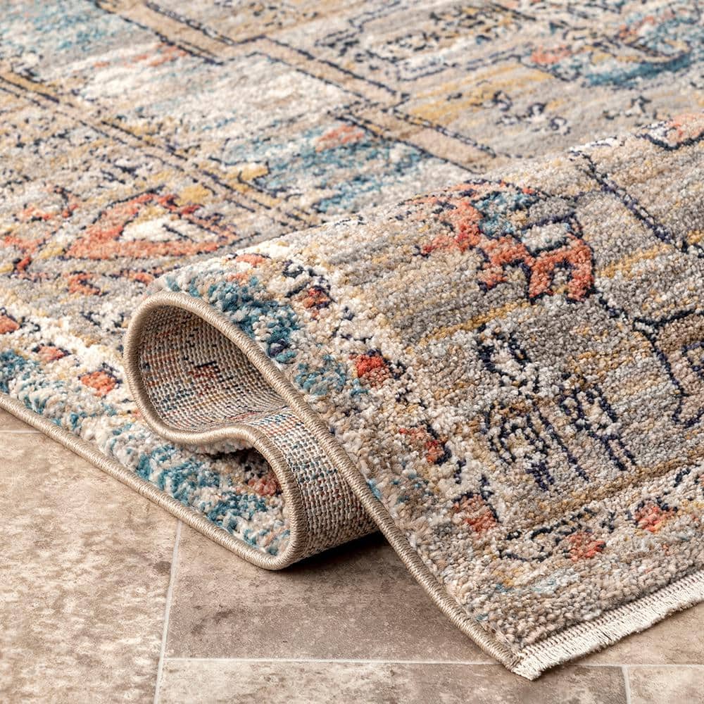 Regal Charm Gray Synthetic 8' x 10' Medallion Area Rug