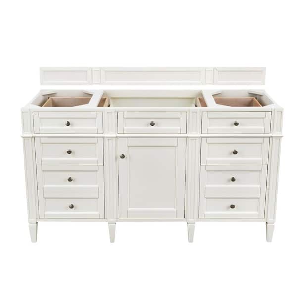 James Martin Vanities Brittany 59.0 in. W x 23.0 in. D x 32.8 in. H Single Bath Vanity Cabinet without Top in Bright White