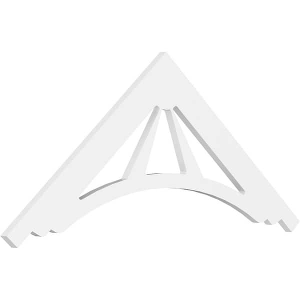 Ekena Millwork 1 in. x 48 in. x 20 in. (10/12) Pitch Stanford Gable Pediment Architectural Grade PVC Moulding