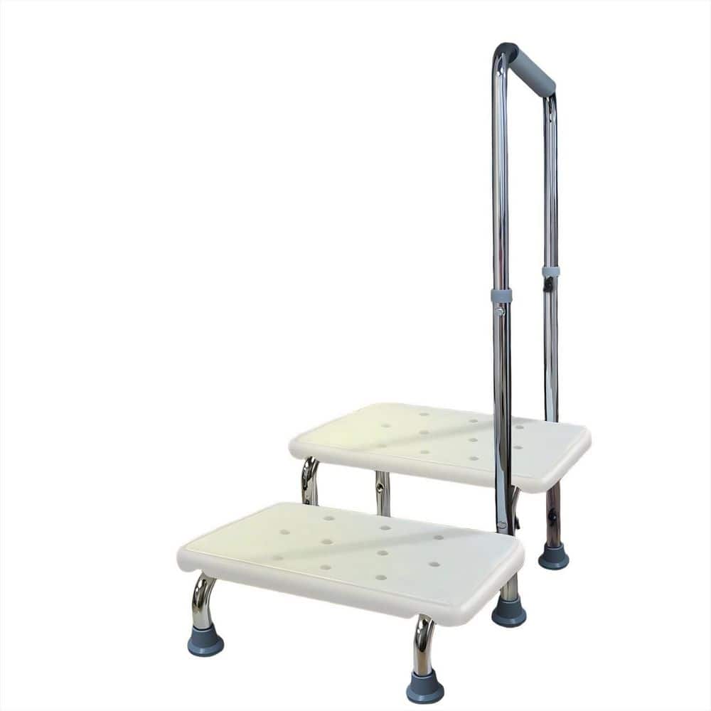 20 in. 2-Step Stool with Handle and Non-Skid Platform, Heavy Duty Medical Foot Stool for Adult, Seniors, Handicap, White price history on PriceWatchPro