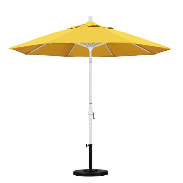 California Umbrella 9 Ft Aluminum Collar Tilt Patio Umbrella In Lemon