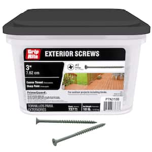 #9 x 3 in. #2 Phillips Bugle Head Coarse Thread Coated Exterior Wood Deck Screws 10 lb. Box