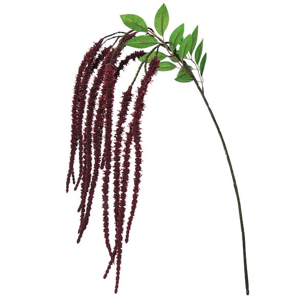 37.5 in. Burgundy Artificial Amaranthus Flower Hanging Plant Greenery Foliage Spray (Set of 4)
