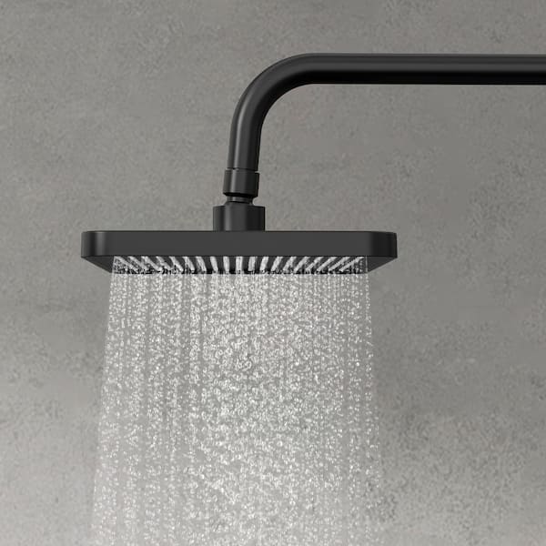 Classic Rain Dual 2-Spray Wall Mount 12 in. Fixed and Handheld Shower Head 2.5 GPM in Matte Black Valve Included