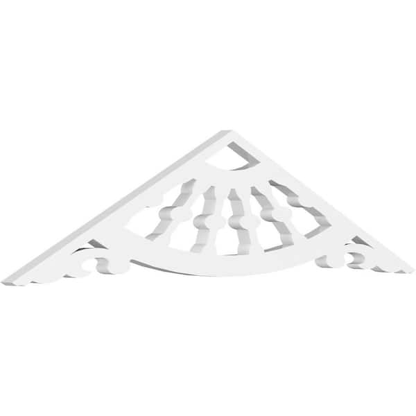 Ekena Millwork 1 in. x 36 in. x 9 in. (6/12) Pitch Wagon Wheel Gable Pediment Architectural Grade PVC Moulding
