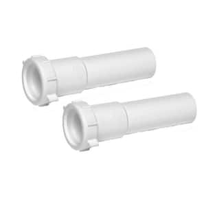1-1/2 in. x 6 in. White Plastic Slip-Joint Sink Drain Tailpiece Extension Tube (2-Pack)