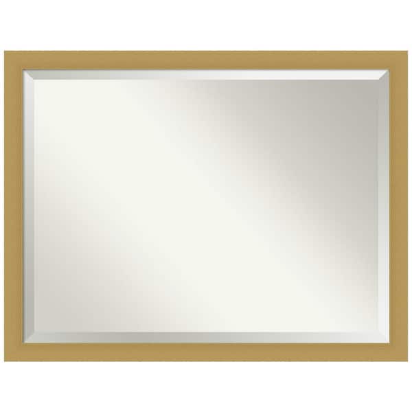 Amanti Art Grace 43.5 in. x 33.5 in. Modern Rectangle Framed Brushed Gold Bathroom Vanity Mirror