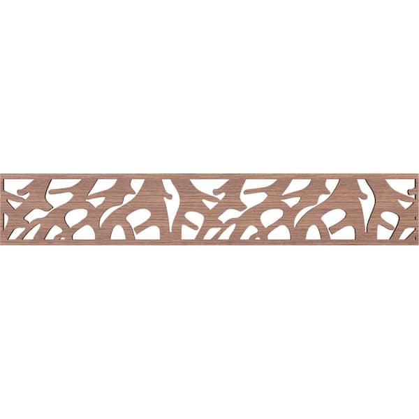 Ekena Millwork Manton Fretwork 0.375 in. D x 46.625 in. W x 8 in. L Walnut Wood Panel Moulding