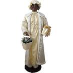 58 in. African American Dancing Mrs.Claus with Gift and Basket, Standing Decor, Motion-Activated Christmas Animatronic