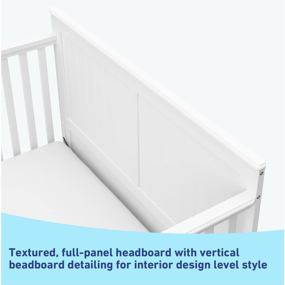 White 5-in-1 Convertible Crib with Storage Drawer