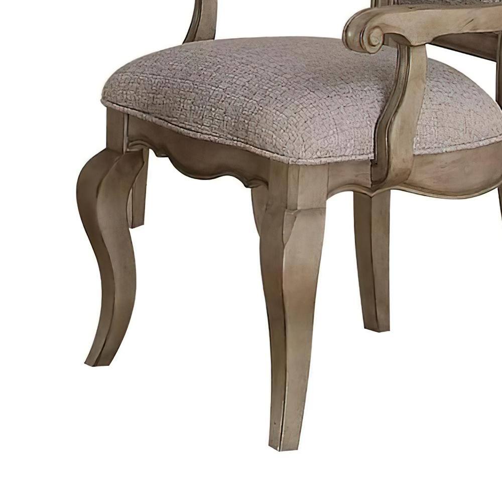 Chelmsford Gray and Brown Rubberwood Dining Chairs, Set of 2